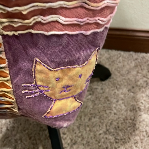 Hobo Bohemian Cat Tie Dye Patchwork Crossbody Bag - Picture 7 of 13